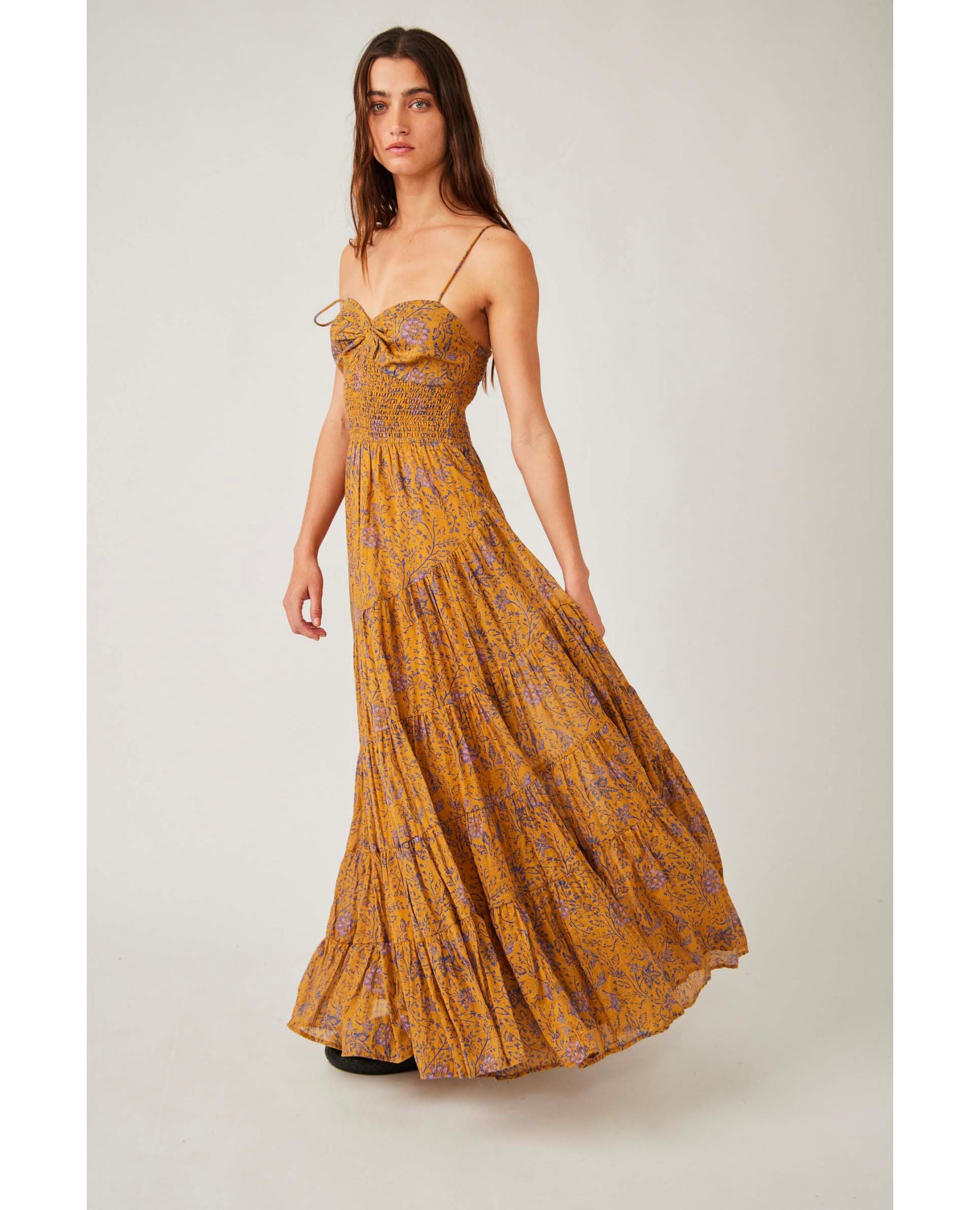 Sundrenched Printed Maxi Dress Dusty Olive Combo