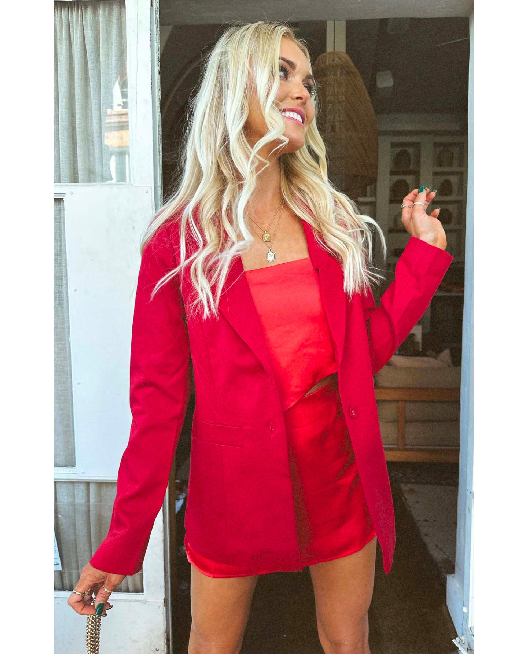 Holiday Red Suiting Blazer