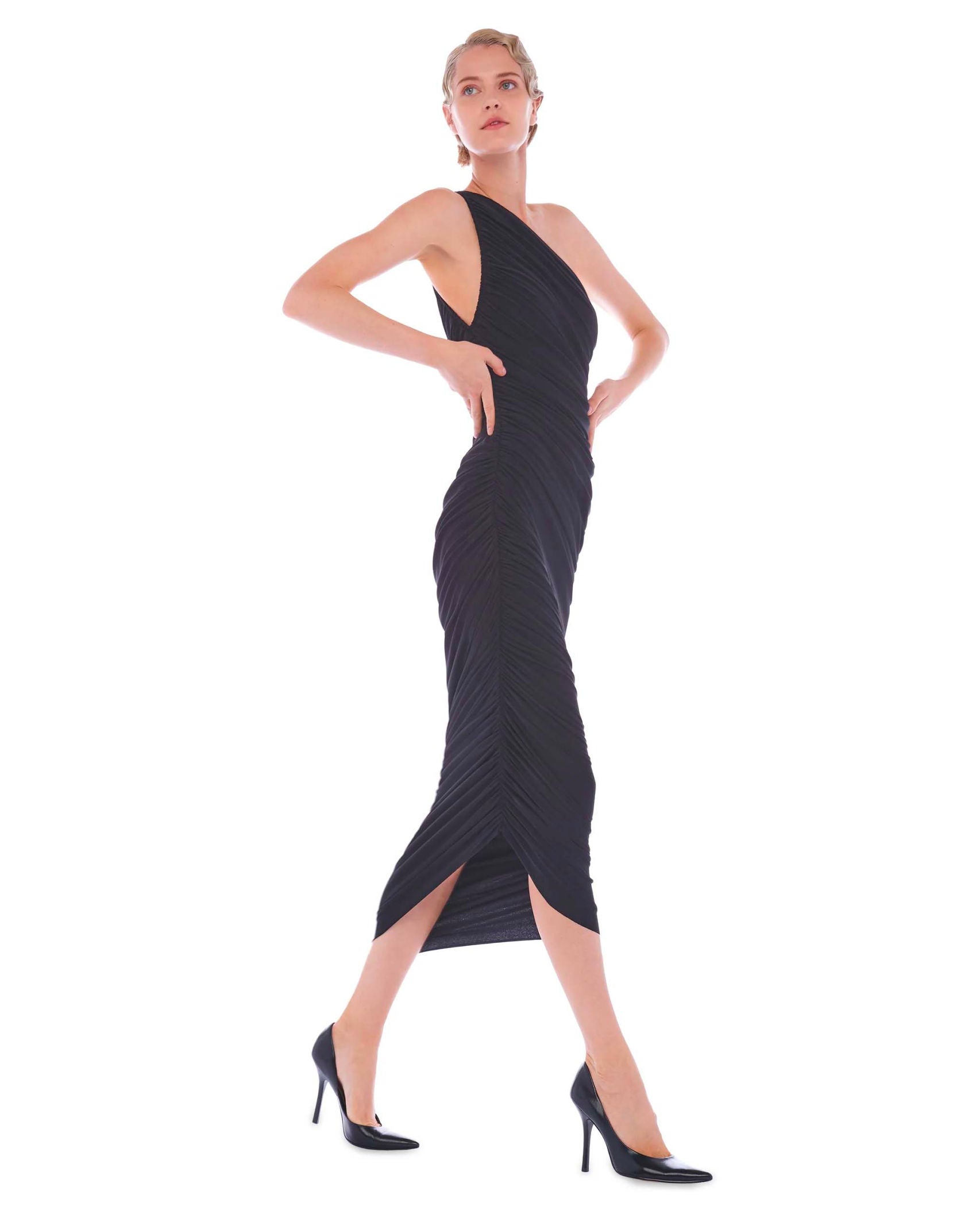 Classic Diana Midi Black Dress