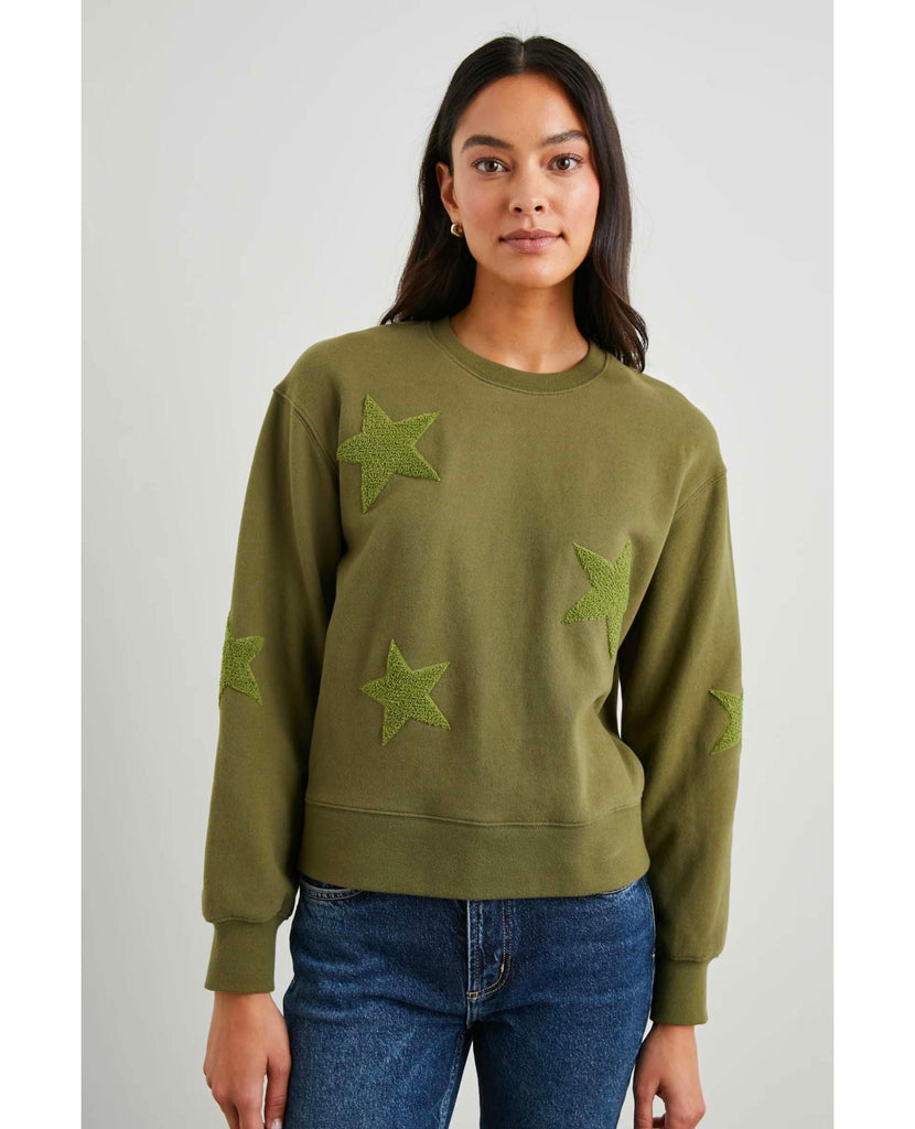 Sonia Olive Sweatshirt With Stars