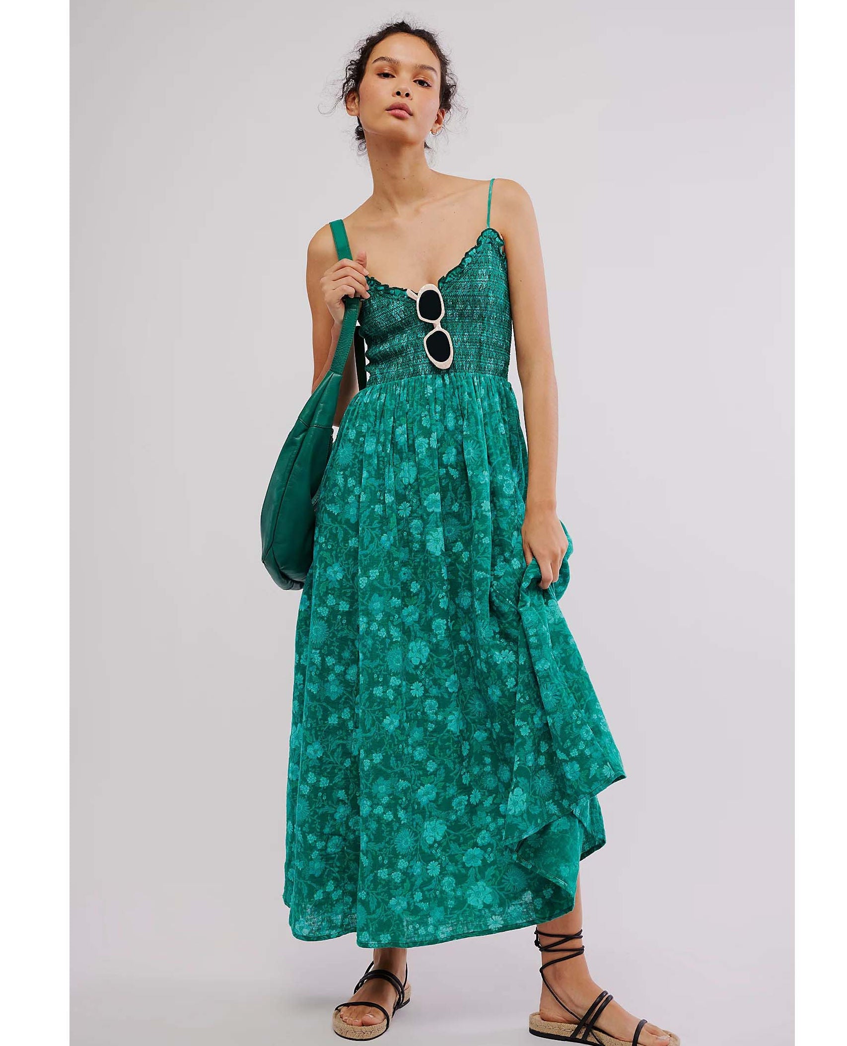 Sweet Nothings Midi Dress Green Print