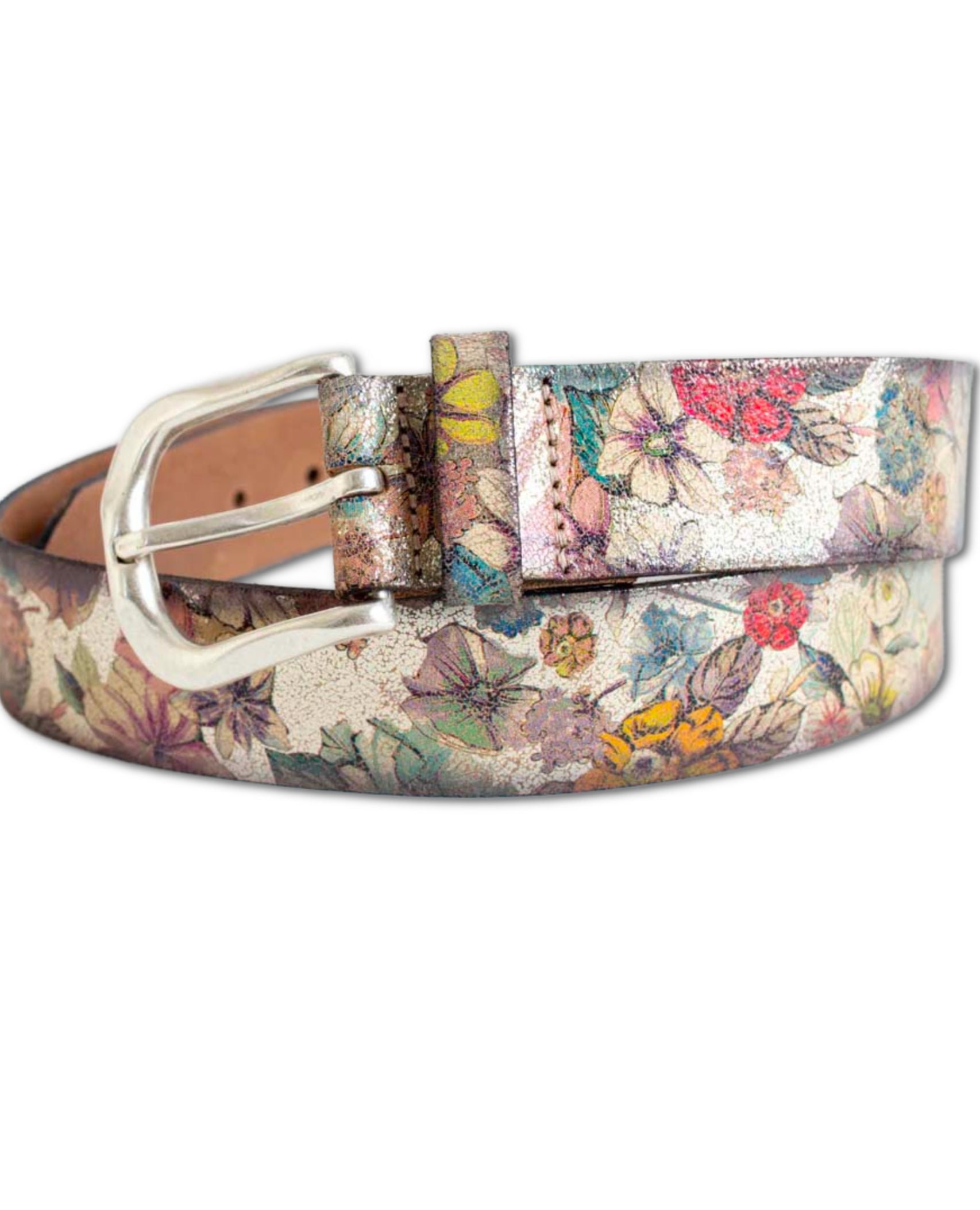 Multicolor Floral Designed Belt