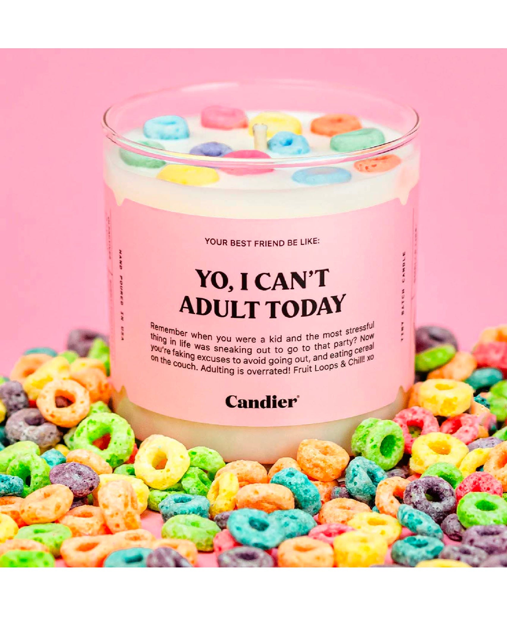 Yo, I Can't Adult Today Cereal Candle