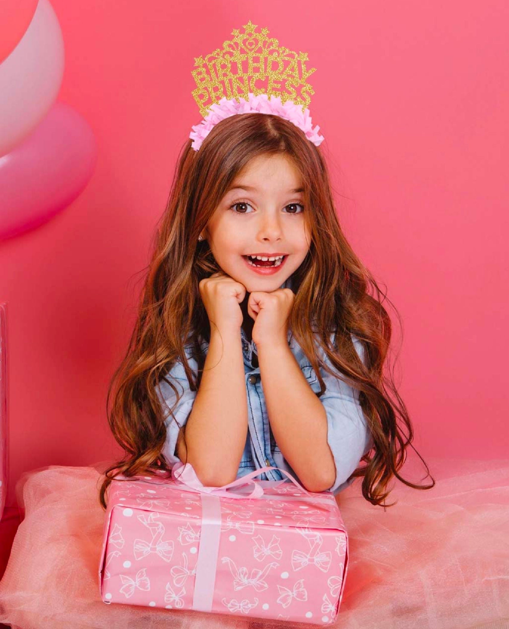 Birthday Princess Party Headband Gold Pink