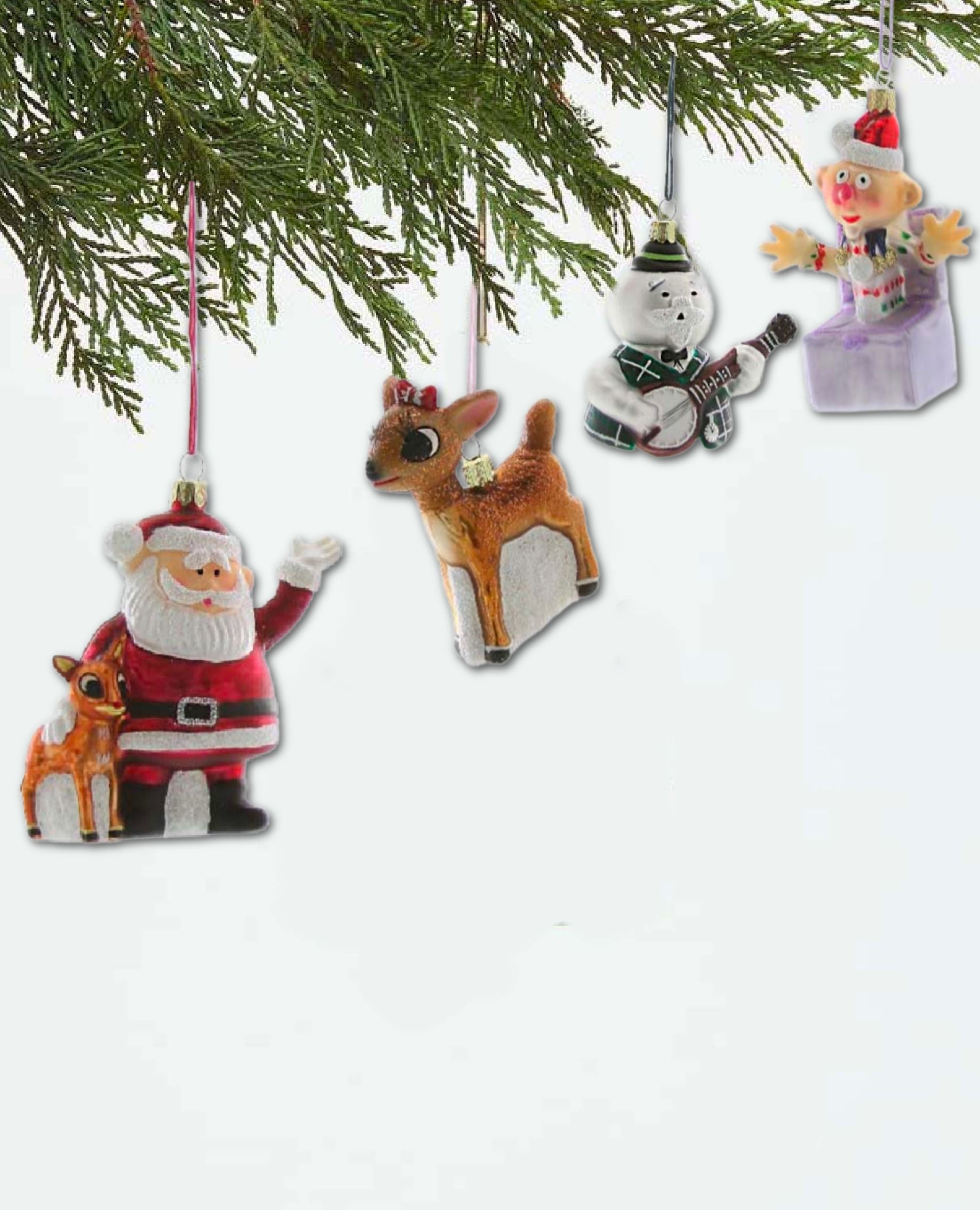 Retro Rudolph Characters Assorted Ornaments