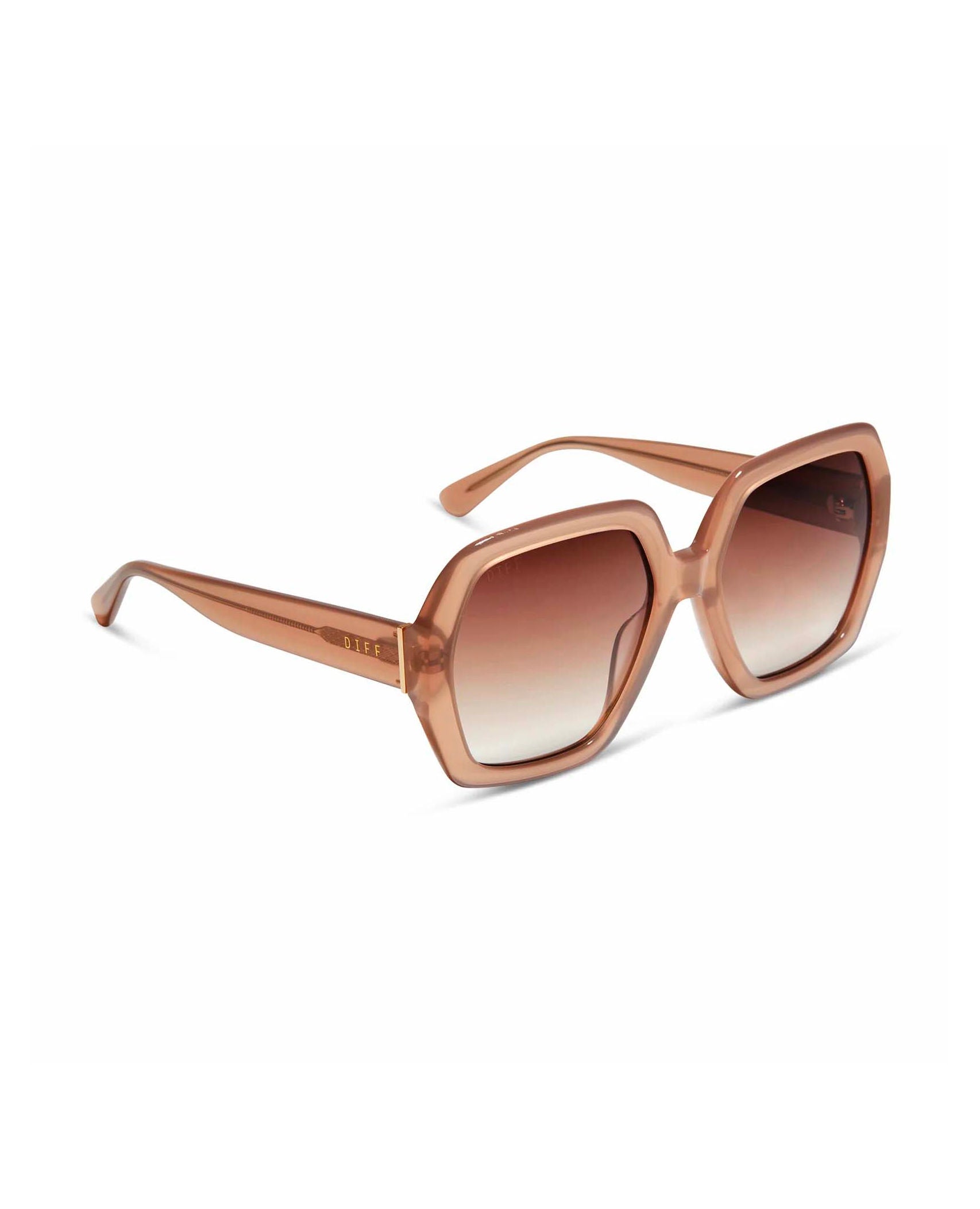 Nola Square Sunglasses Warm Taupe Brown Gradient