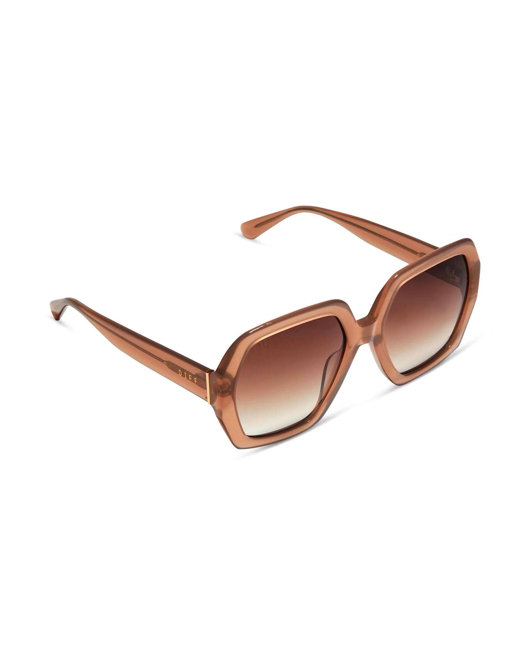 Nola Square Sunglasses Warm Taupe Brown Gradient
