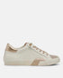 Zina Plush Sneakers White Gold Leather
