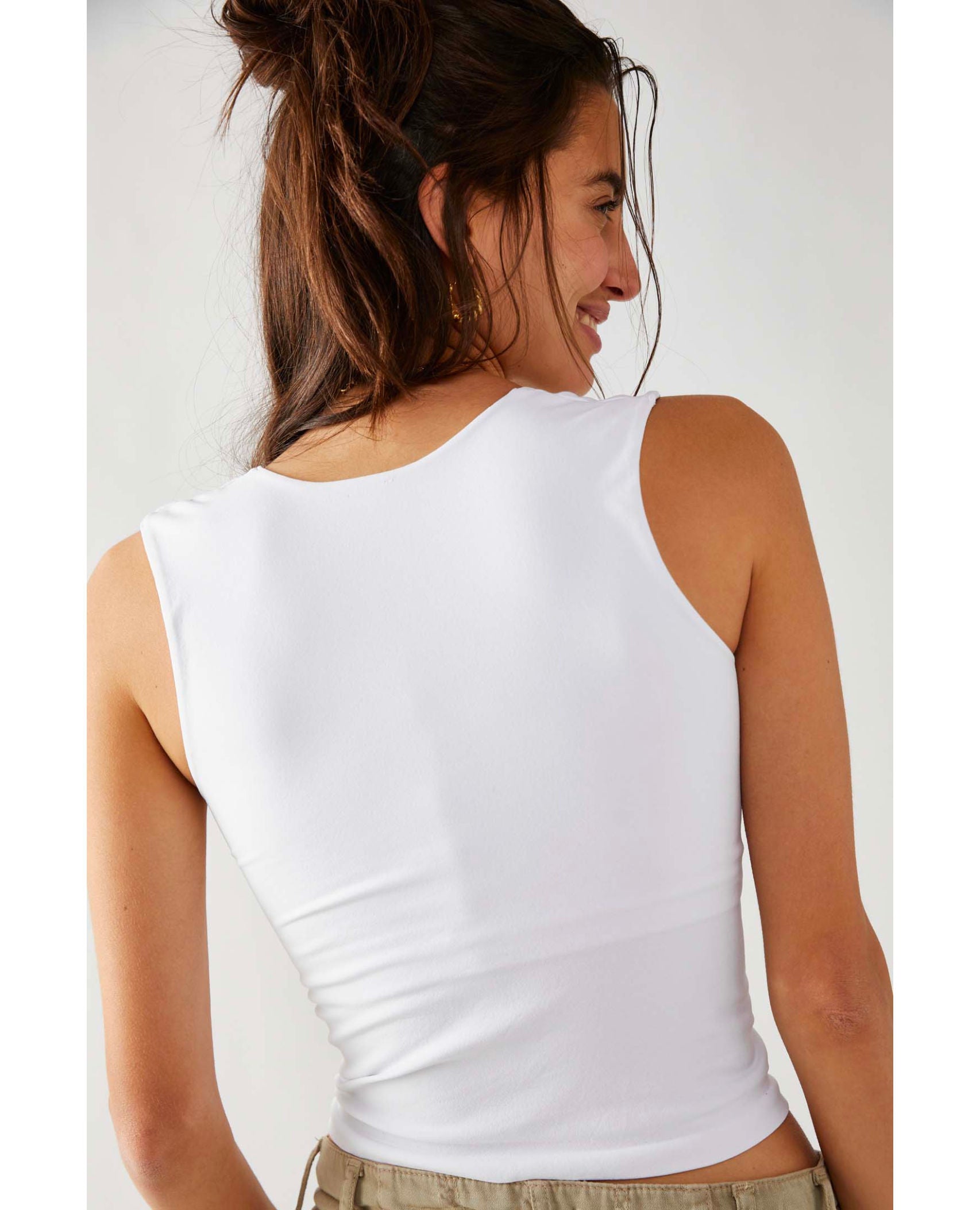 Clean Lines Muscle Cami White