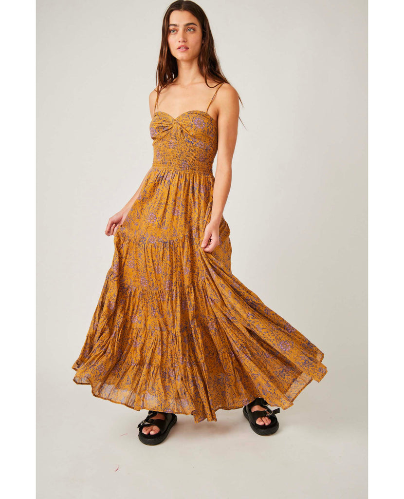 Sundrenched Printed Maxi Dress Dusty Olive Combo