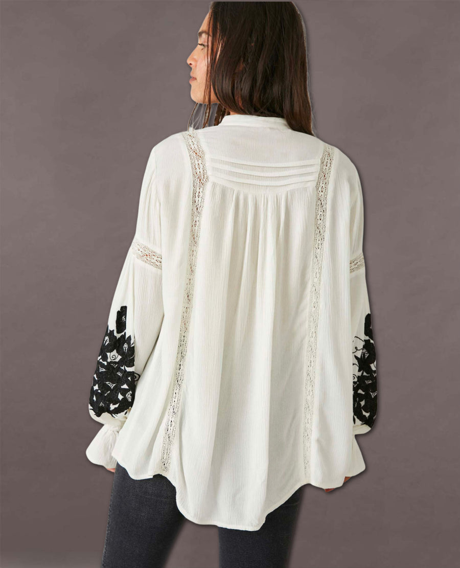 Embroidered Ivory Combo Tusalossa Top
