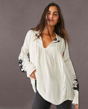 Embroidered Ivory Combo Tusalossa Top