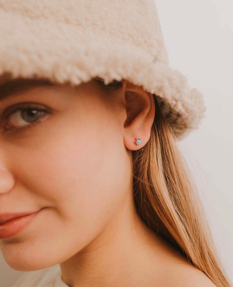 Opal Joy Huggies Gold Earrings