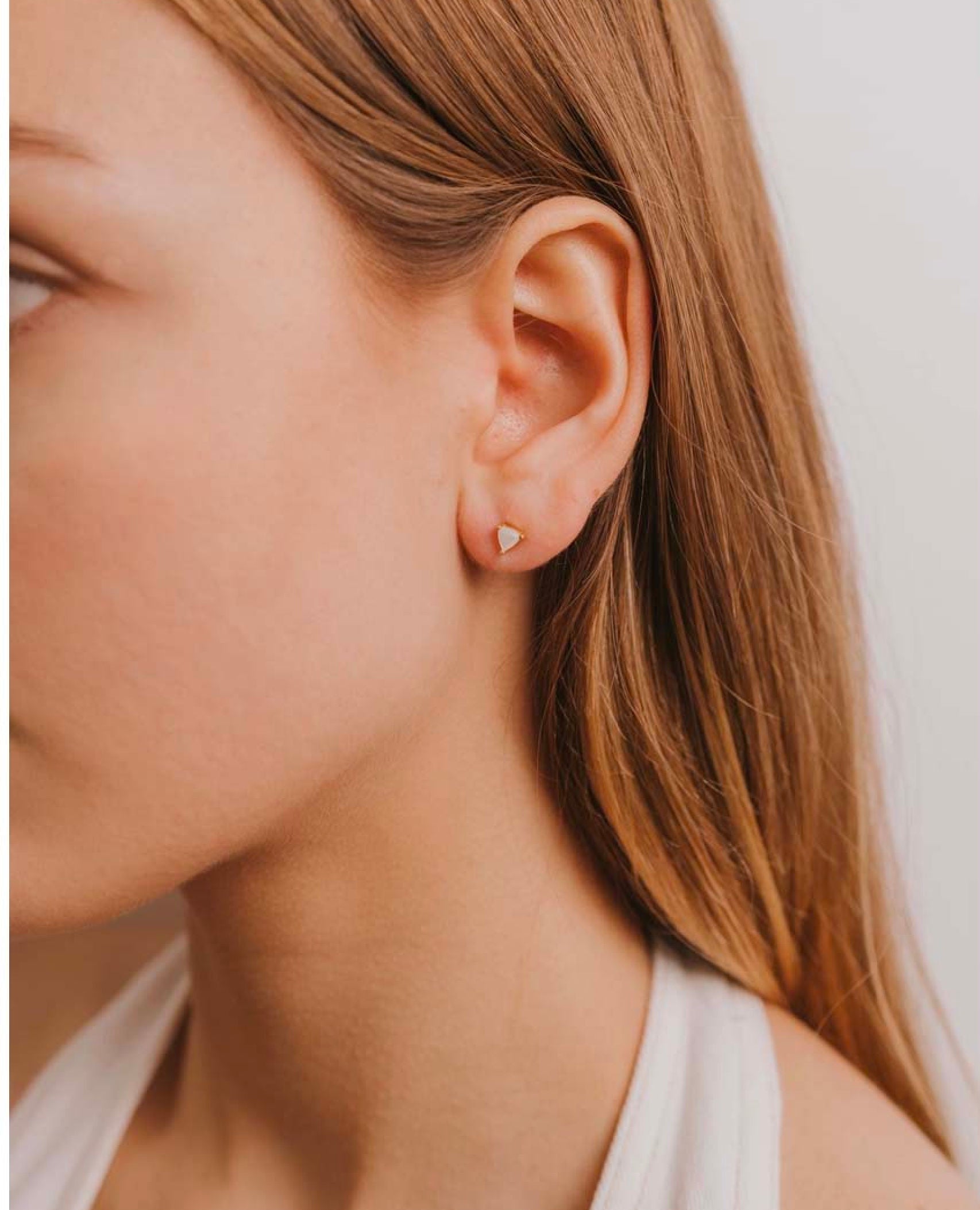 Mini Energy Gem Mother of Pearl Earrings