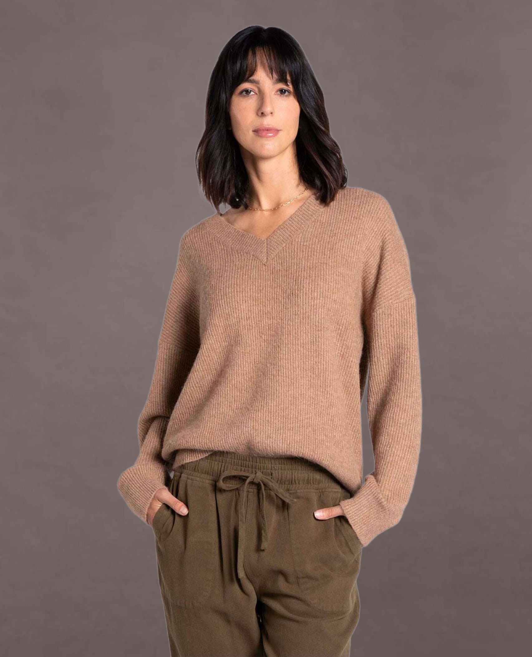 Maria Long Sleeve Sweater Camel