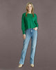 Cropped Balloon Sweater Green