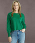 Cropped Balloon Sweater Green