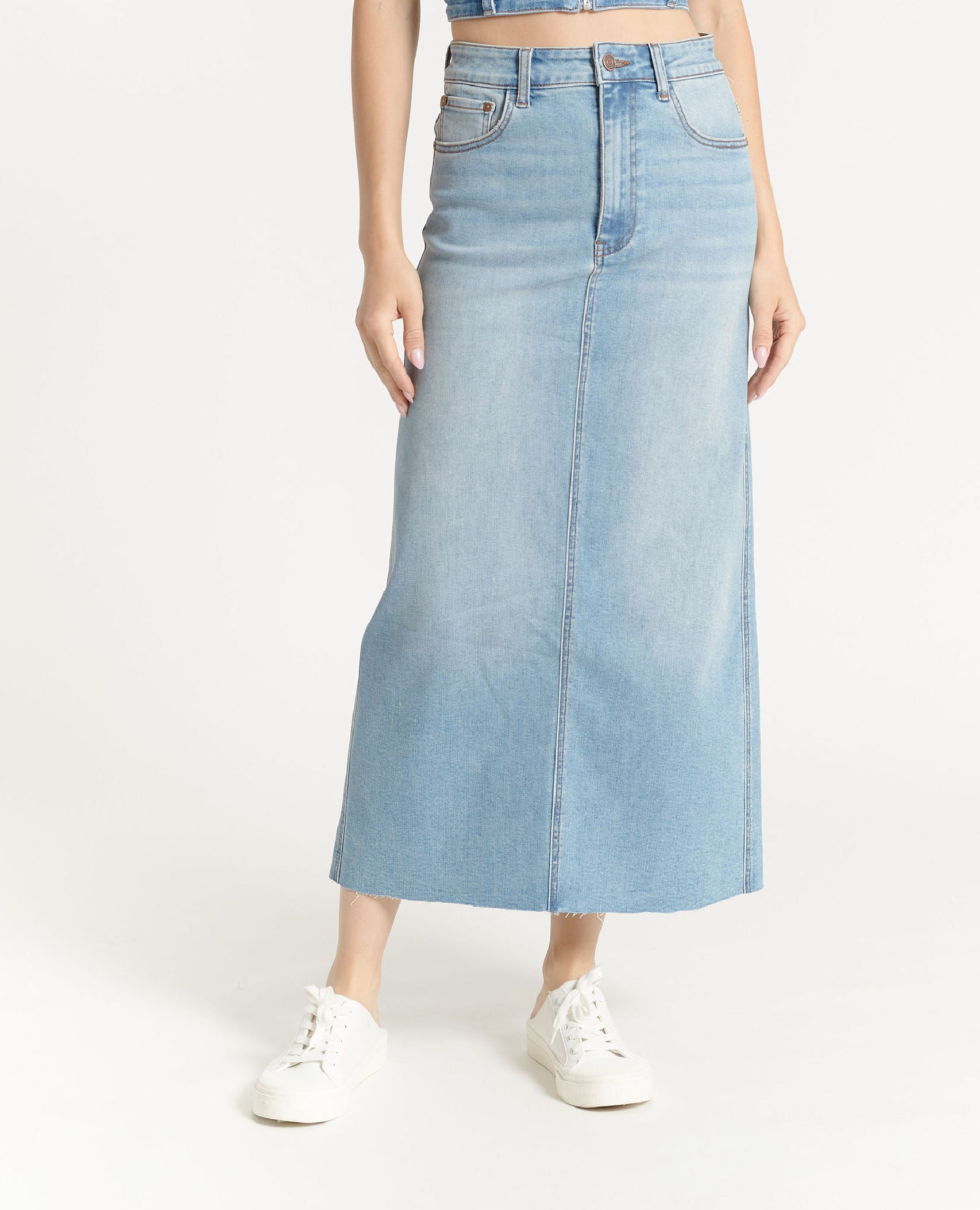 Long Pencil Skirt With Back Slip