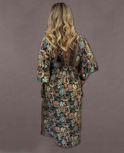 Colorful Print Kimono Maxi Dress