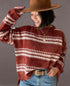 Rust Chenille Striped Sweater