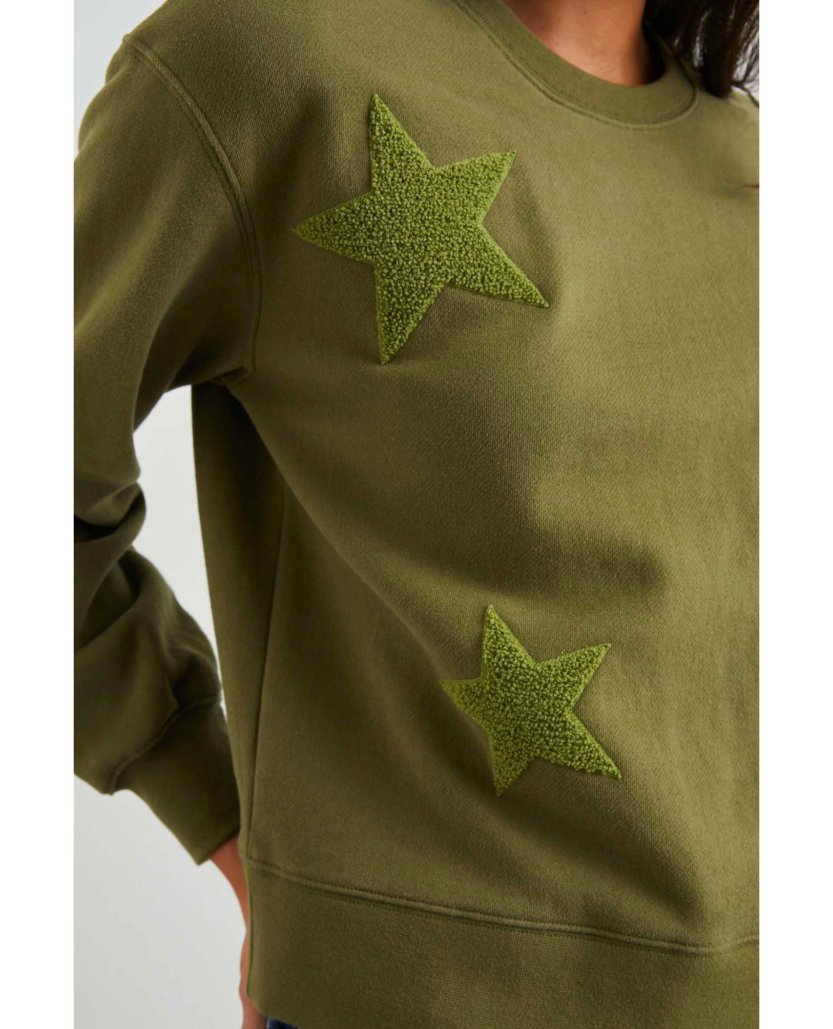 Sonia Olive Sweatshirt With Stars