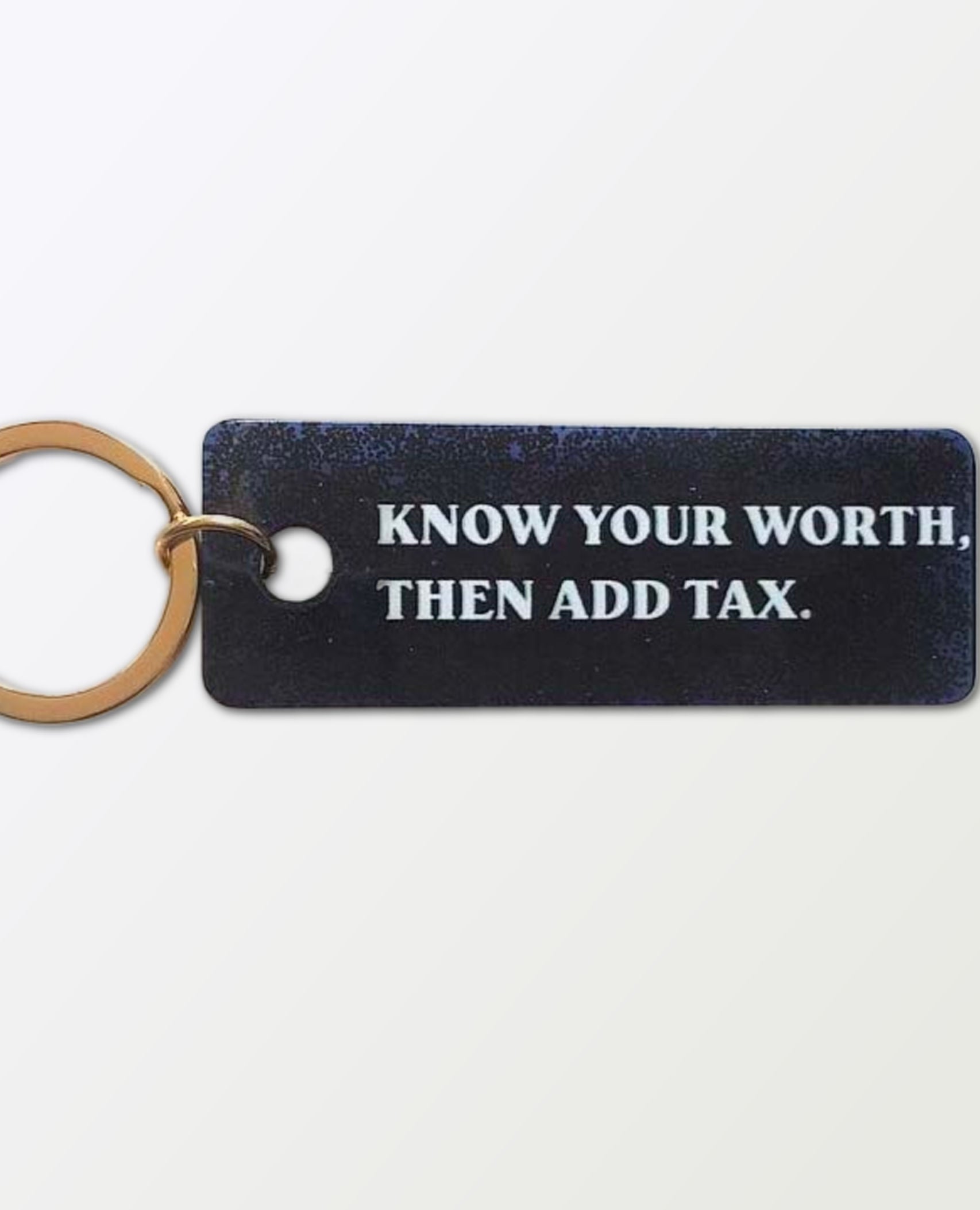Know Your Worth Add Tax Keychain