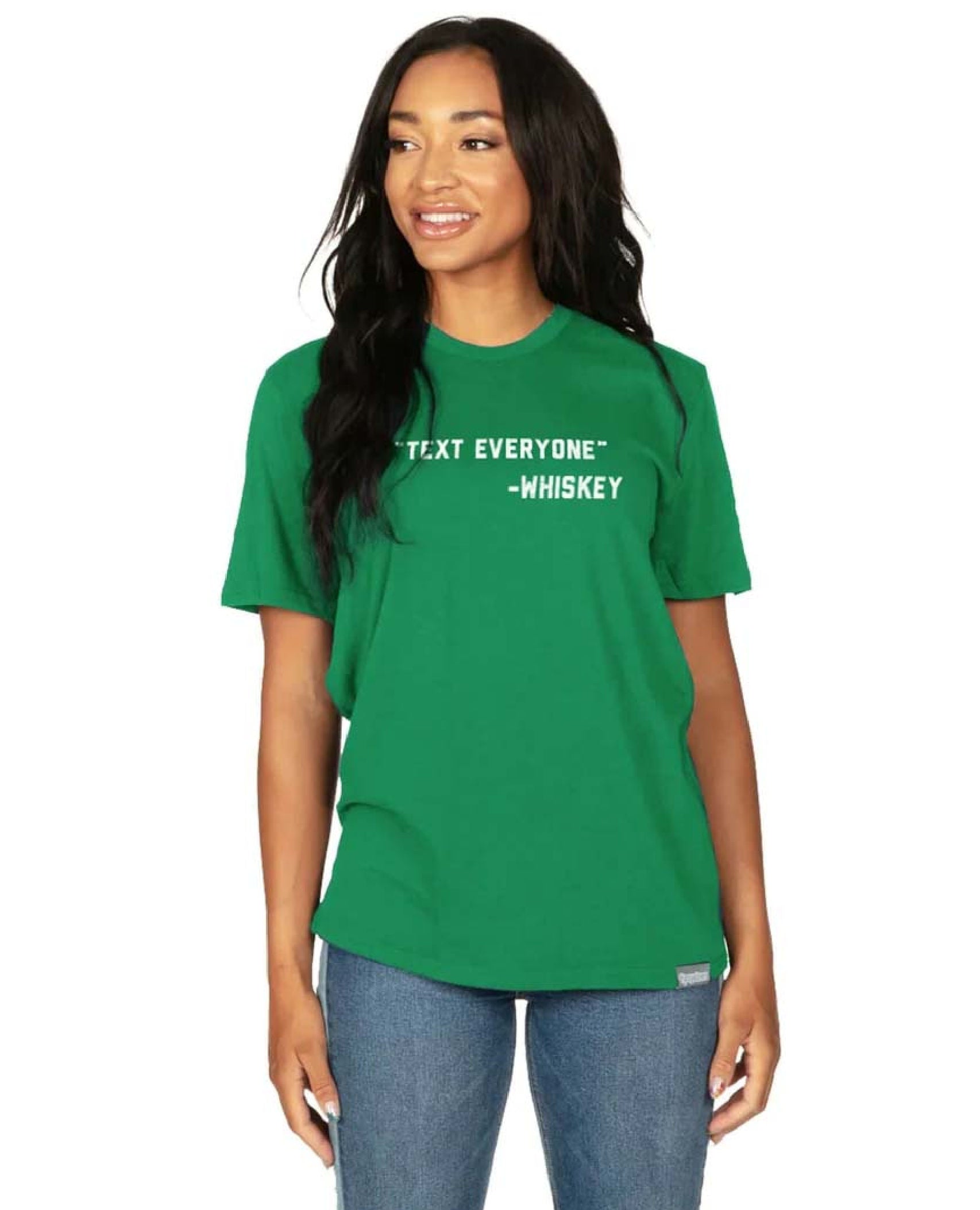 Text Everyone Green Short Sleeve Tee Shirt