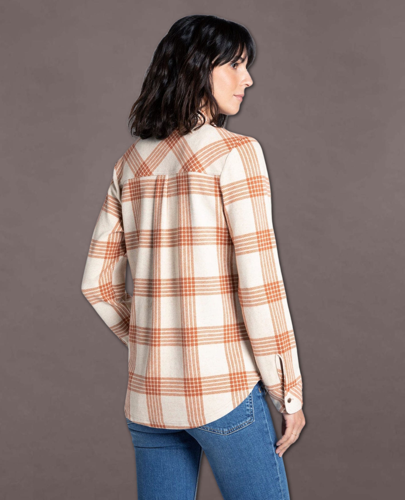 Lewis Long Sleeve Flannel Rusty Ivory Plaid