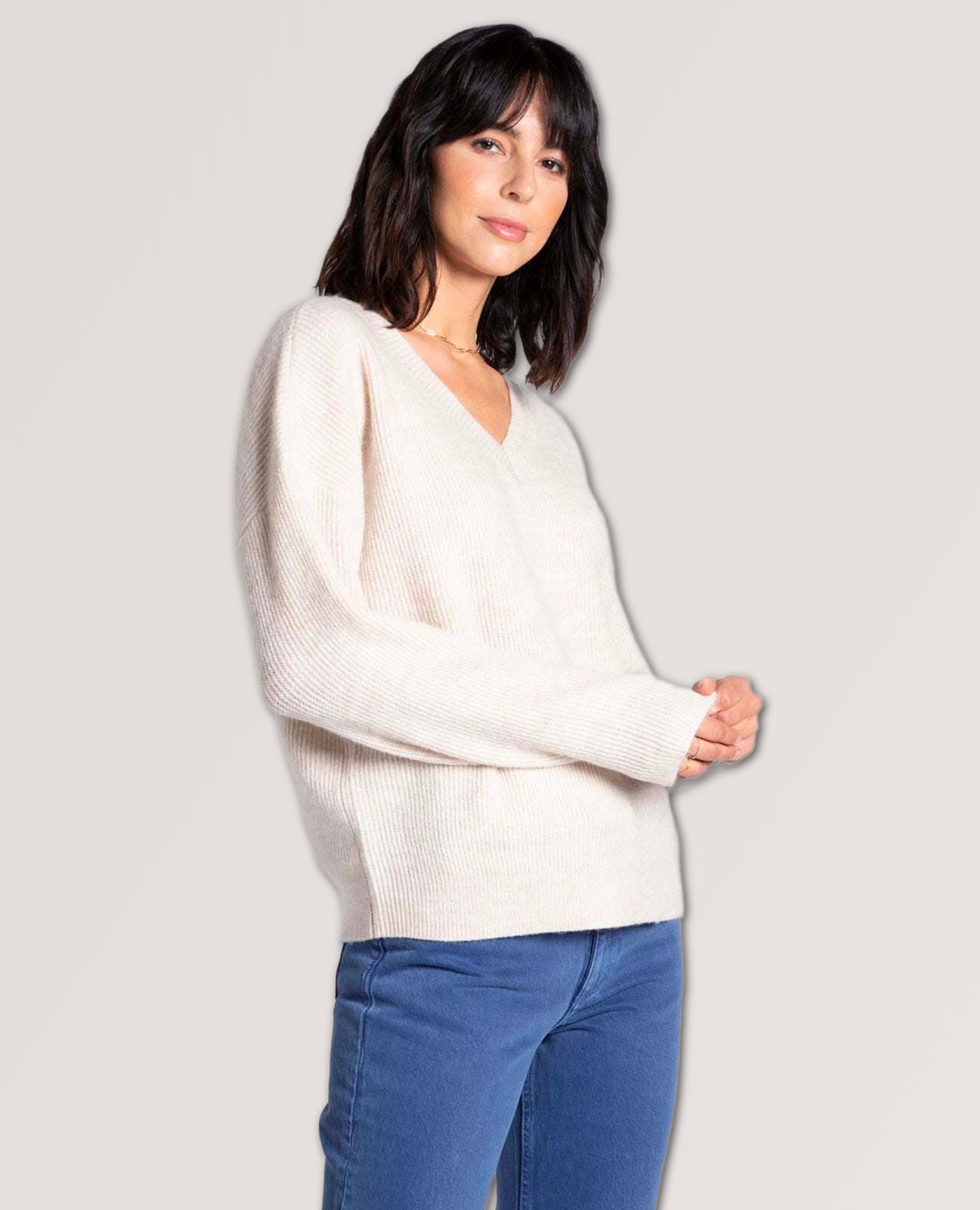 Maria Long Sleeve Sweater Frappe