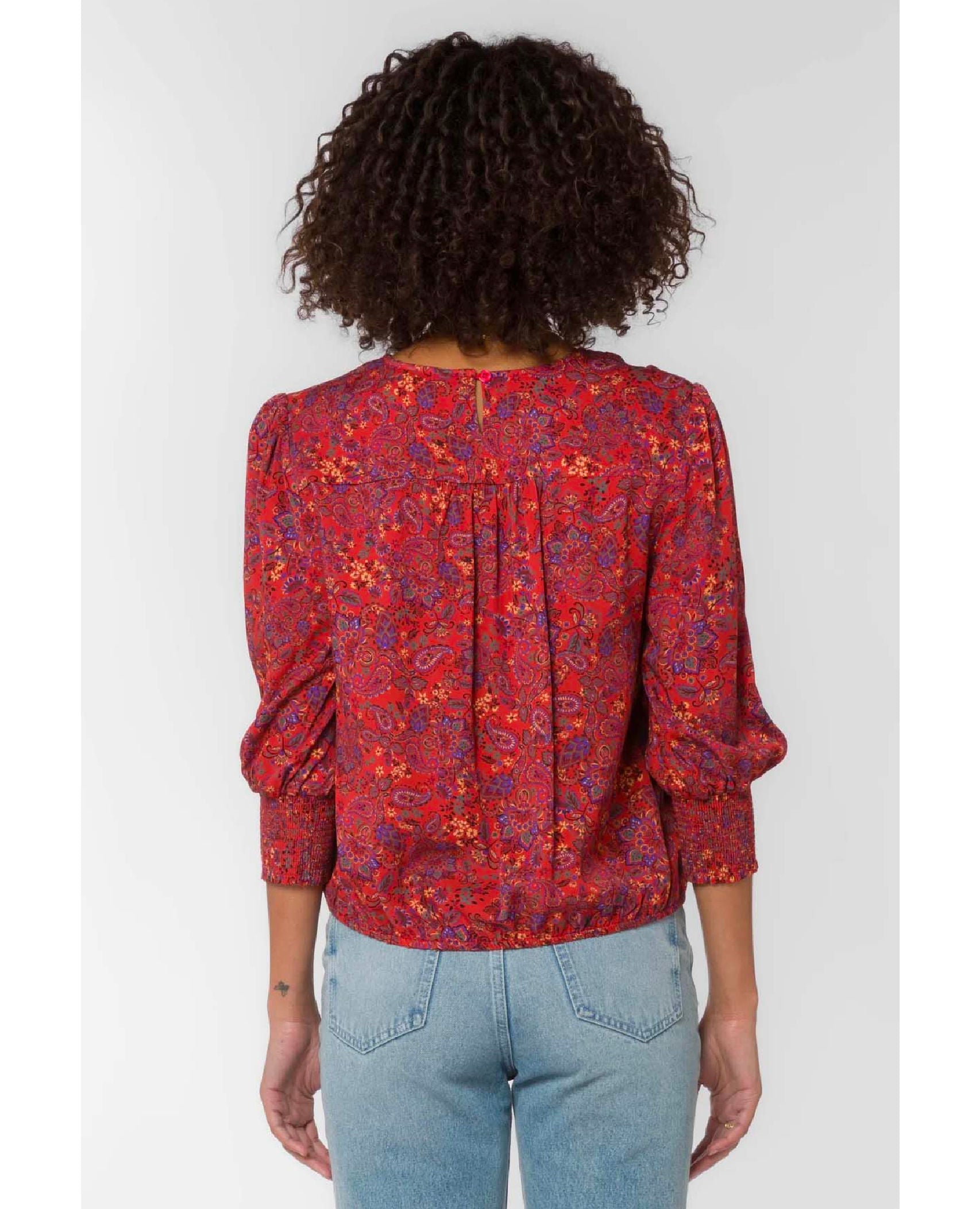 Clemence Rust Paisley Top