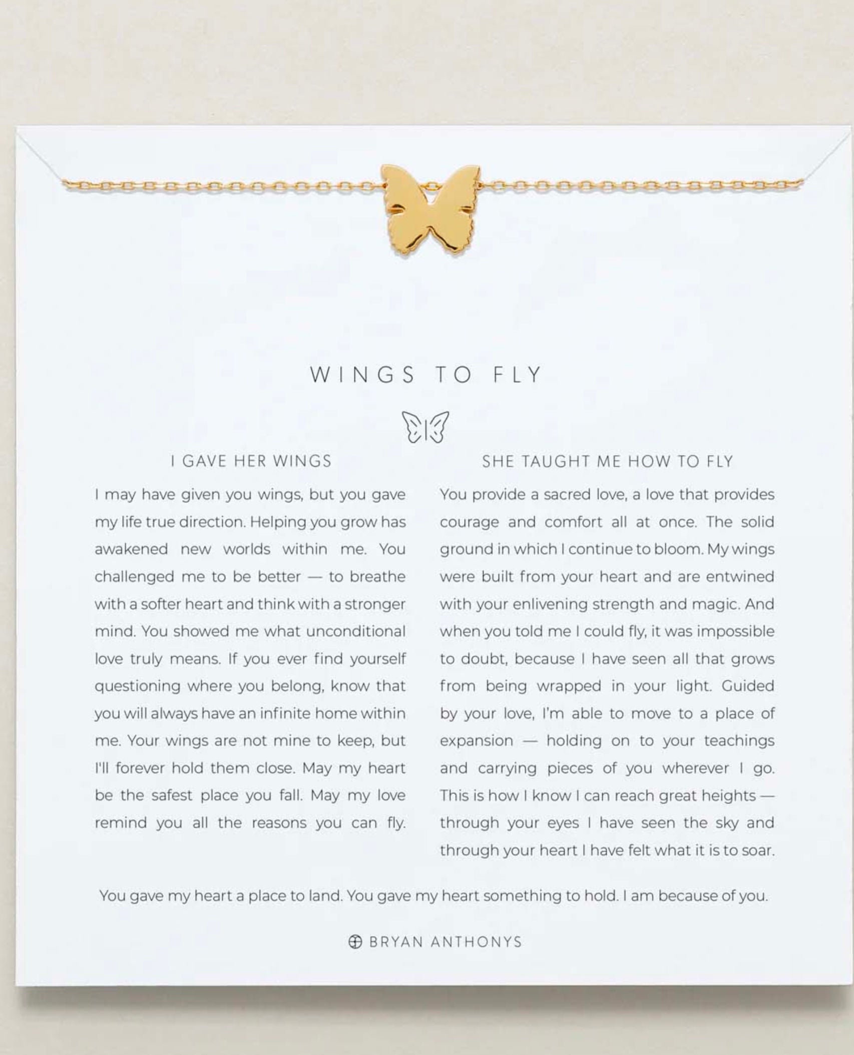 Wings to Fly Icon Necklace Gold