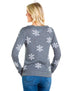 Sequin Snow Day Snowman Christmas Sweater Gray
