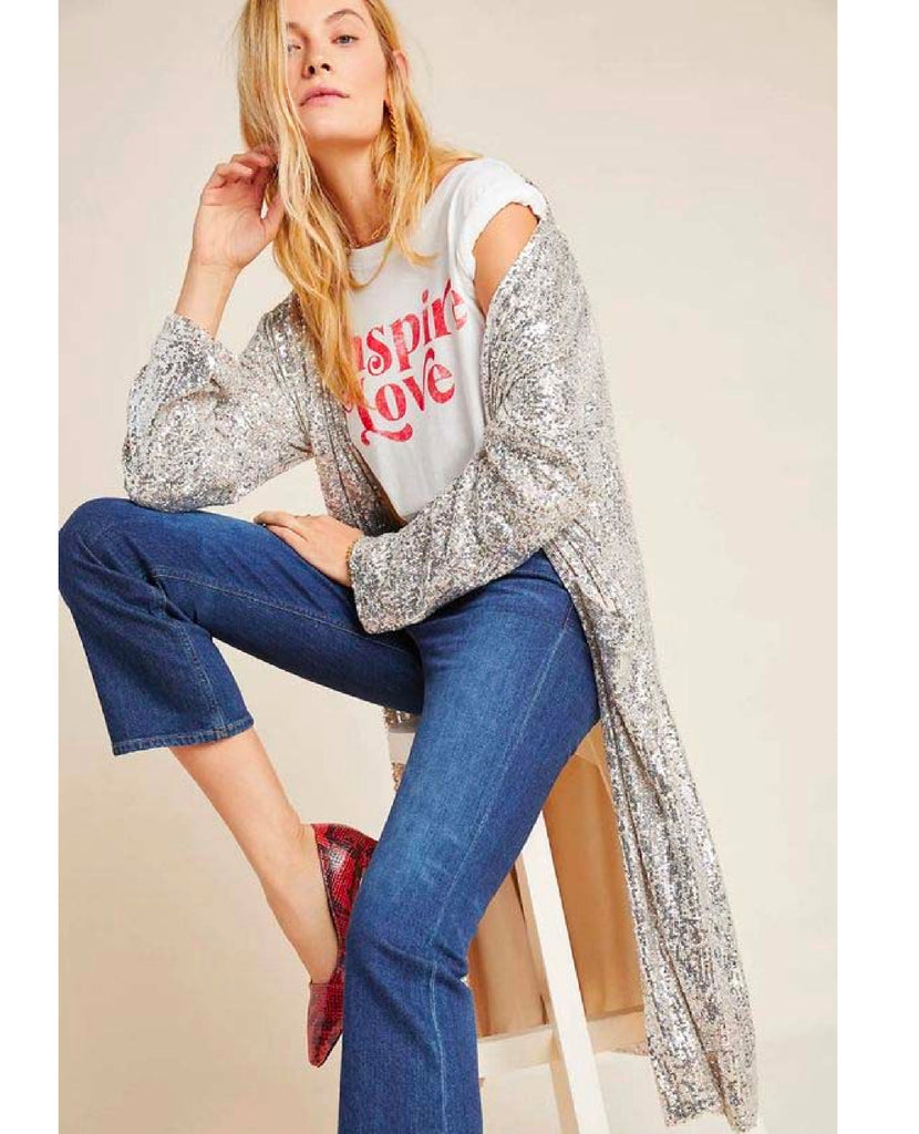 Sequin Show Stopper Duster Silver