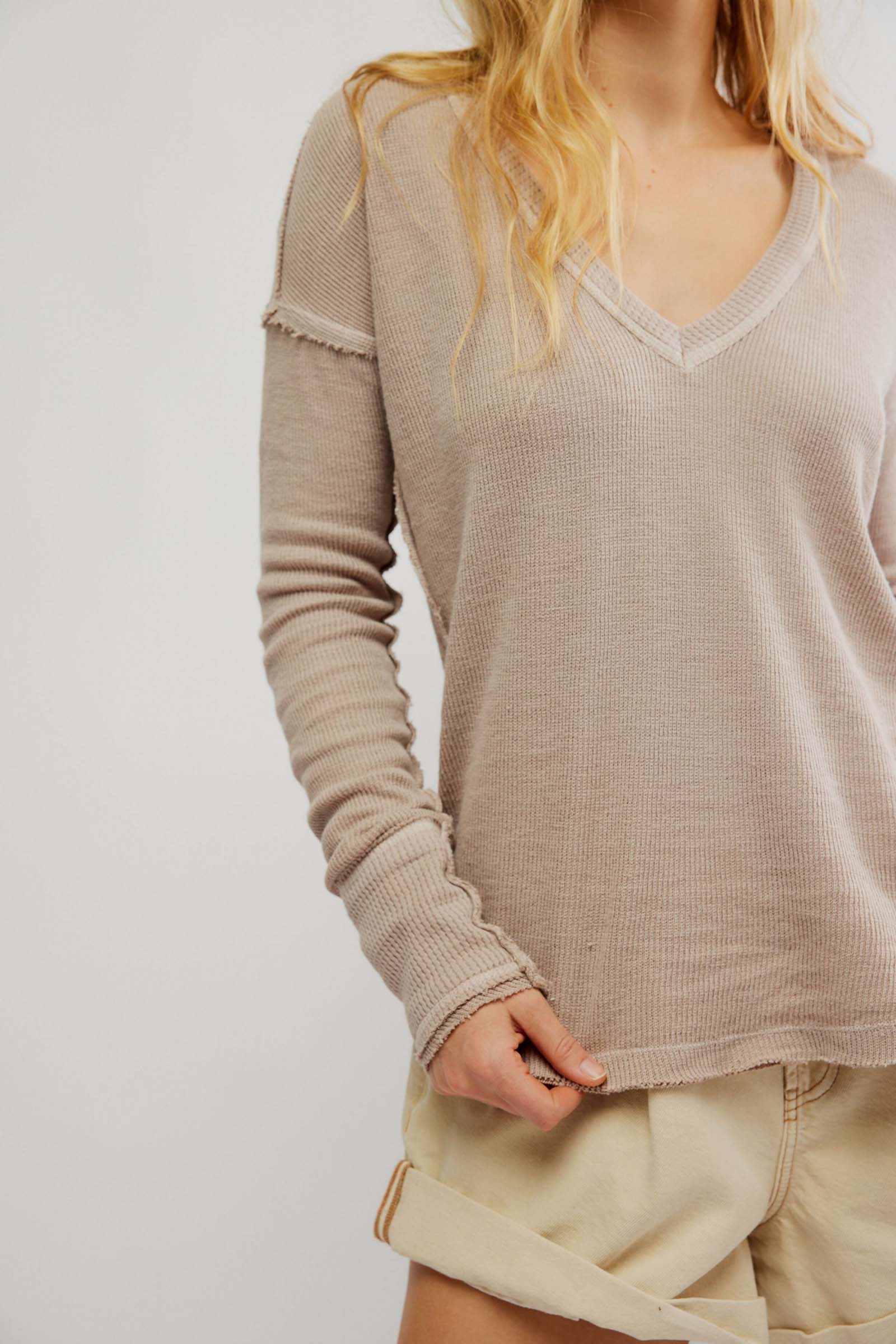 Sail Away Long Sleeve Solid Tee Cashmere