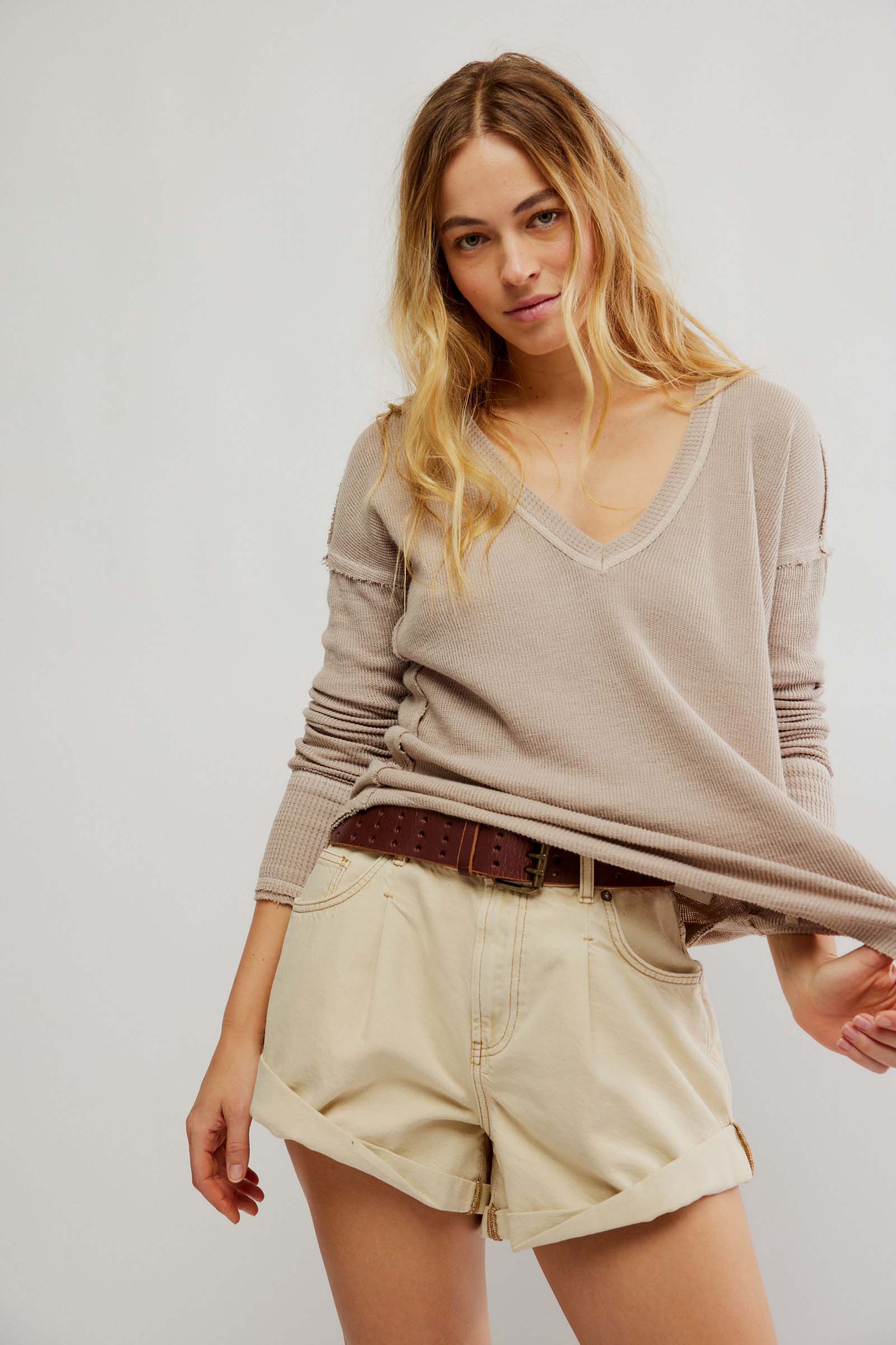 Sail Away Long Sleeve Solid Tee Cashmere