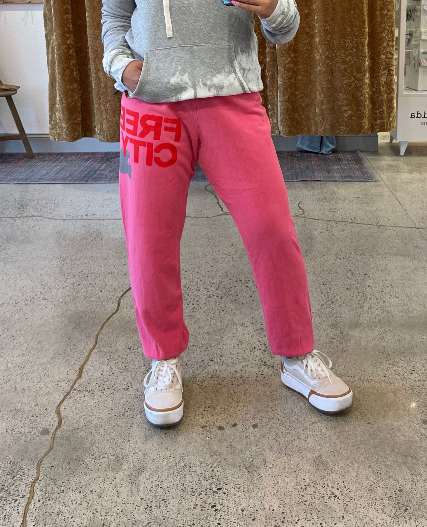 Free City Large Sweatpants Pink Silver