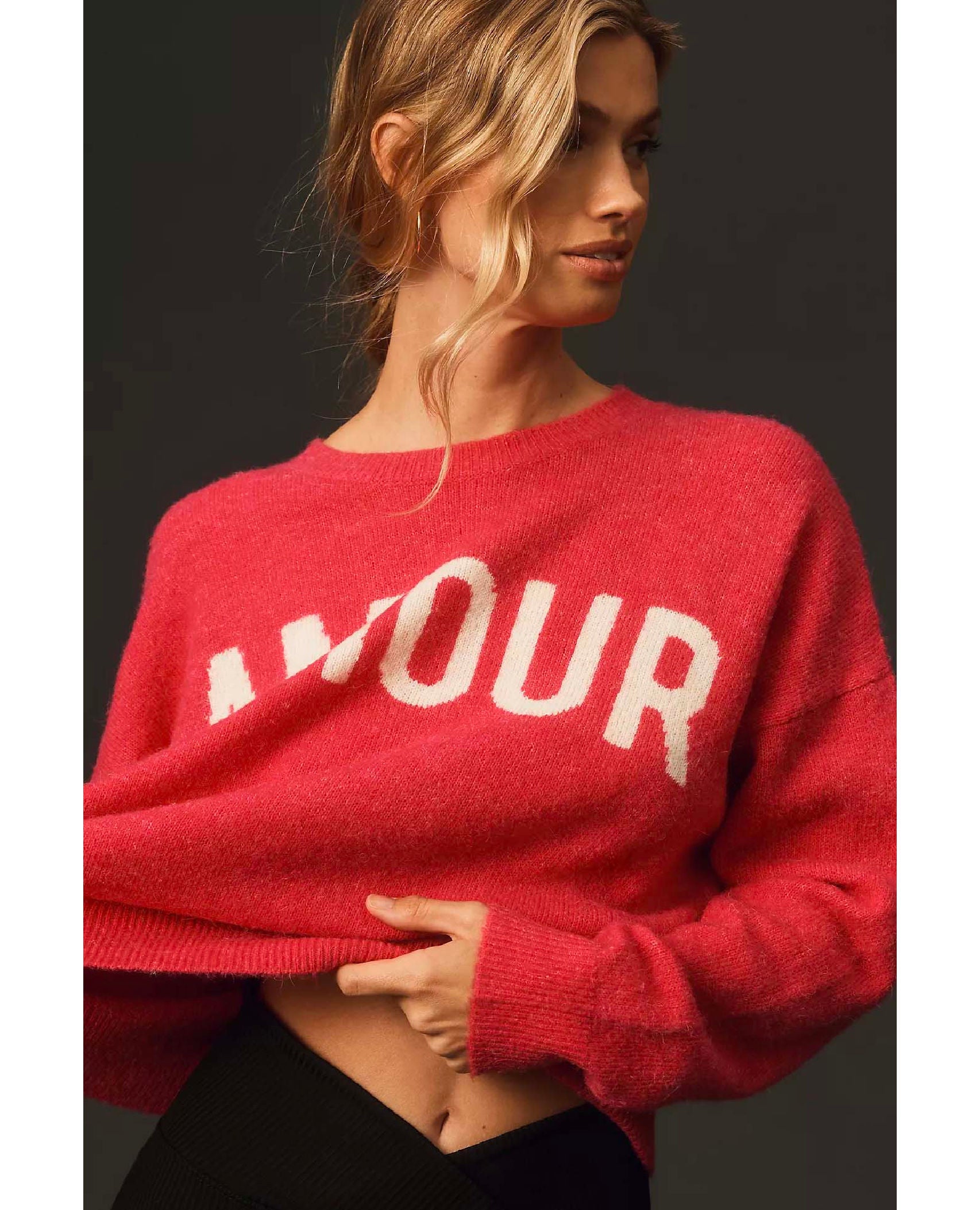 Amour Oversized Sweater Cerise