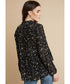 Rounded Hem Button Down Black Floral