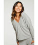 Bliss Knit LS Double Pullover Grey