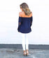 Carly Off The Shoulder Navy - Pink Arrows Boutique