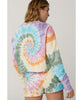 Cropped Tie Dye Sweatshirt Rainbow Spiral