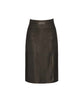 Leather Like Black Midi Skirt