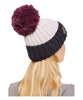 Patched Pom Beanie, Lavender