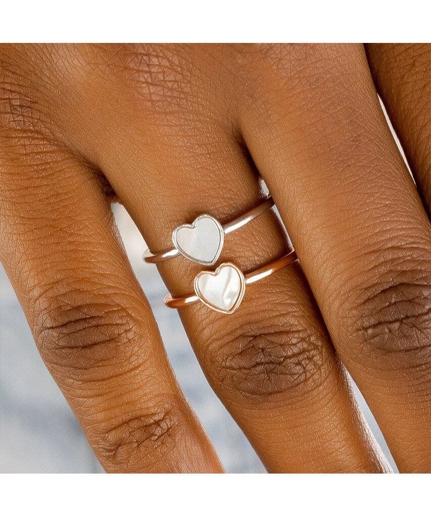 Heart of Pearl Ring Silver