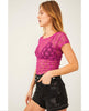 Keep It Simple Lace Baby Tee Dramatic Orchid