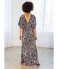 Kimono Sleeve Maxi Dress Black Combo