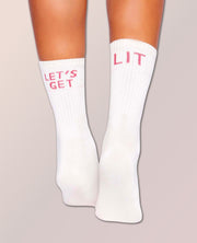'Let's Get Lit' Christmas Socks