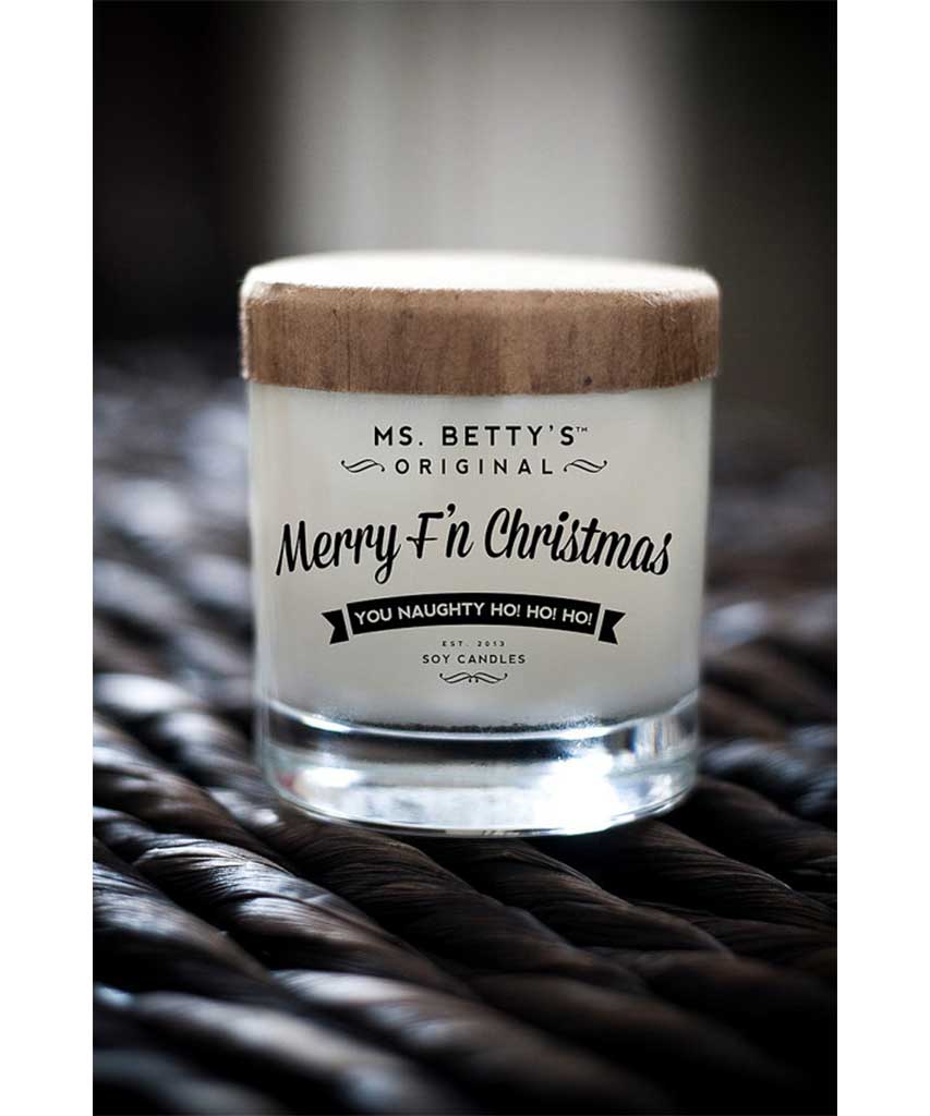 Merry F'N Christmas Cozy Fire Candle