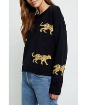Perci Black Jungle Cat Sweater
