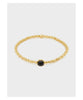 Gemstone Black Onyx Charm Bracelet, Gold
